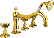 Смеситель для ванны, встраиваемый на 4 отв. (цв.гальван.золото, ручки Dames Anglaises), Nicolazzi ZZ