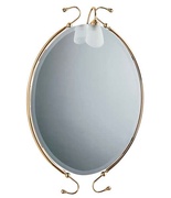 Зеркало в металл. раме, со светильником, овальное h100х65см, (цв.золото), Serena ZZ