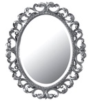 Зеркало овальное в деревянной резной раме 90хh108х6см, вертикальное, (цв. сусальное серебро), Lineatre ZZ