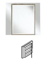 Зеркало Tabacco/Argento прямоуг. 100х90,5hх15,5, с конт с дверцей и 2мя стекл.пол., Quadro ZZ