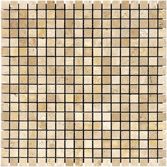 NATURAL Мозаика из мрамора M090-15P (Travertine) (M090-FP) ZZ |30,5x30,5