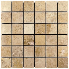 NATURAL Мозаика из мрамора M090-48P (Travertine) ZZ |30.5x30.5