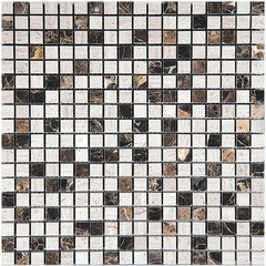 NATURAL Мозаика из мрамора MT-22-15P (M022+M031G-15P) XX |30,5x30,5