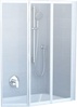 Шторка VS3 130 см для ванны трех элементная, профиль сатин, стекло прозрачное  ZZ