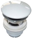 Донный клапан для раковины, универсальный, нажимной, (крышка керамика цв. белый), Simas ZZ