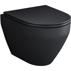 Унитаз подвесной Spirit 2.0, безободковый c сиденье микролифт в комплекте, цвет черный