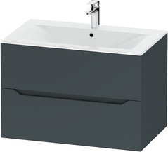 Комплект мебелиTender 80 (тумба подвесная 81x49.5x54 см + прямоугольная раковина),тумба цв.черный, раковина белая, (спец предложение для DIY) ZZ