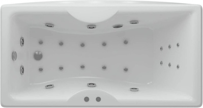 Акриловая ванна Акватек Феникс 180 см с гидромассажем и экраном| 180x85x46