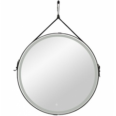 Зеркало круглое Art&Max Milan 100, черный ремень ZZ