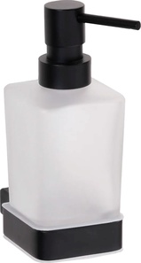 Дозатор для жидкого мыла, настенный, (цв.черный матовый/стело мат.), Nero ZZ