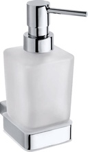 Дозатор для жидкого мыла, настенный, (цв. хром/стекло мат.), Via ZZ