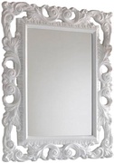 Зеркало в резной раме, прямоугольное 76хh98см, (цв.белый), Barocco ZZ