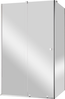 Дверь в нишу 1100хh1950мм, сдвижная с неподв. сегм., вход 430мм справа/слева, (стекло прозрачное 8мм, фурнит. цв.хром), Stream ZZ