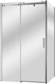 Дверь в нишу 1100х900 (1075-1125)x(880-905)x1950мм, сдвижная с неподв. сегм., справа/слева, (стекло прозрачное 8мм, фурнит. цв.хром), Stylus ZZ