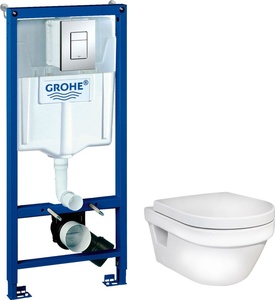 Комплект  Унитаз подвесной Gustavsberg Hygienic Flush WWC 5G84HR01 безободковый| 53x37x32