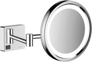 Зеркало косметическое d160(217)мм, 3х кратное увеличение, на выдвижном кронштейне 393мм, с подсветкой 2W (21 x 0.08 W /LED), (цв.хром), AddStoris ZZ