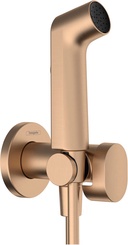 Гигиенический душ со смесителем, БЕЗ скрытой части арт.29235180, (лейка с кнопкой, кронштейн, шланг 125см), (цв.шлиф.бронза), S 1jet, EcoSmart+ ZZ
