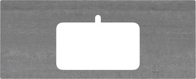 Столешница из керамогранита Про Дабл 120, с вырезом под раковину, серая (спец. изделие декоративное) ZZ