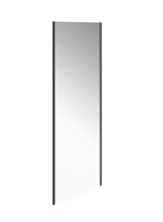 Боковая стенка VETRO, 90х195 см, покрытие Easy clean,стекло 6 мм прозрачное, профиль  цв.матовый черный ZZ