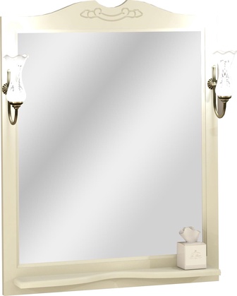 Зеркало Клио 80, 820x1035x120 мм, цвет слоновая кость, без светильн. ном.93950, крепеж в комплекте ZZ