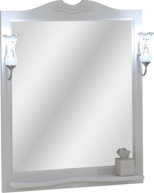 Зеркало Клио 80, 820x1035x120 мм, цвет белый матовый, без светильн. ном.n034294, крепеж в комплекте ZZ