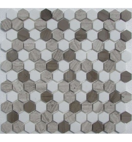 Мозаика из камня на сетке X21-004-P ZZ |29.5x28