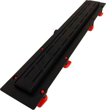 Водоотводящий желоб 650 мм LINE - с боковым сливом D 40, с решеткой под плитку, цв. черный, ZZ