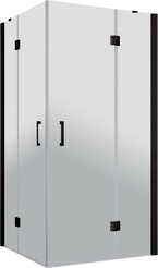 Душевое ограждение AFA 90x90x190 см, двери распашные, профиль черный матовый, стекло прозрачное ZZ