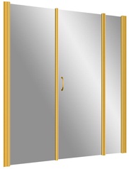 Дверь в нишу EP-2F, 140x190 см, правая, профиль золото, стекло матовое с узором "Artdeco1" ZZ товар