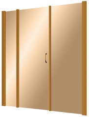 Дверь в нишу EP-2F, 200x190 см, распашная, петли слева, профиль бронза, стекло бронза  ZZ товар