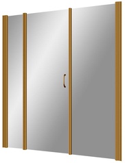 Дверь в нишу EP-2F, 145x190 см, распашная, петли слева, профиль бронза, стекло прозрачное  ZZ товар