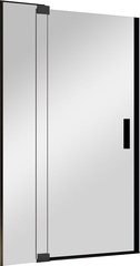 Дверь для душа в нишу, 812-912хh2000мм, распашная с неподв.сегментом, правая/левая, (стекло 8мм, тонированное, фурн.цв.черный матовый), Extra ZZ