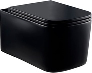 Унитаз подвесной безободковый, 520x345x355 мм, сиденье ультратонкое soft close, цвет матовый черный, Ultra ZZ