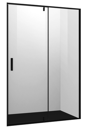 Душевое ограждение в нишу 120х200 см, распашные двери, профиль черный, стекло прозрачное (без боковой стенки при необходимости), без поддона ZZ