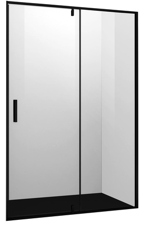 Дверь душевая 120 см, стекло- прозрачное, профиль черный, ZZ